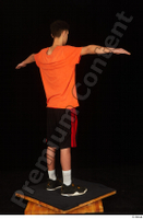  Danior black shorts black sneakers dressed orange t shirt shoes sports standing t poses whole body 0006.jpg